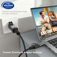 Kabel Ethernet Gigabit RJ45 2 in 1 USB C dan USB A 1000Mbps, Adaptor Jaringan LAN Terjalin untuk Laptop, Tablet, dan PC
