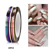 Kit de stylos à points pour nail art avec ruban adhésif coloré, lime à ongles en plastique et acrylique avec strass pour salon de manucure