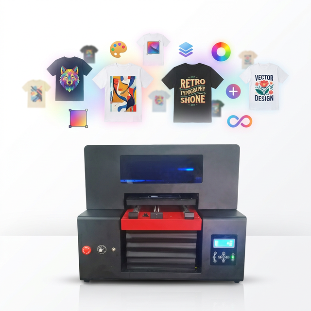 Factory Price Dtg Printer A3 Size T Shirt Inkjet Printer with RIP Software Direct to T-shirt Garment Textile Printing Machine
