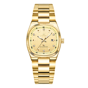 Montre de luxe pour <span class=keywords><strong>femme</strong></span>, montre à quartz carrée, montre à la mode, bracelet en acier inoxydable massif, étanche 3BAR, montre sertie de diamants - Product Image 1