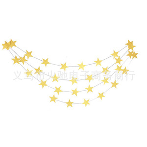 Guirlande de cinq étoiles en papier miroir, petites bannières étoiles, décorations suspendues pour Noël, Thanksgiving, Ramadan, fête, nouveauté - Product Image 5