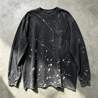 T-shirt surdimensionné délavé à l'acide, fabrication chinoise, qualité supérieure, 300 g/m², manches longues, personnalisable