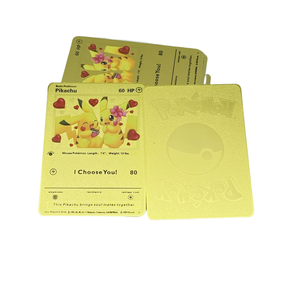 Sẵn Sàng Để Tàu Valentine Của Món Quà Ngày Lãng Mạn Eevee & Pikachu Tôi Chọn Bạn Tôi Yêu Bạn Thẻ Trái Tim Vàng Kim Loại Poke Mon Thẻ - Product Image 5