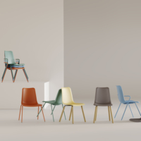 Chaises d'invités empilables ergonomiques de haute qualité, design britannique OMNI, structure en acier, ignifuges, en PP, couleur personnalisable
