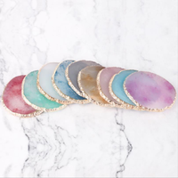 Palette en résine plaquée pour le nail art, outils et accessoires pour femmes, plateau, bord rond, plaqué or, pour décoration des ongles, nail art, 1 pièce