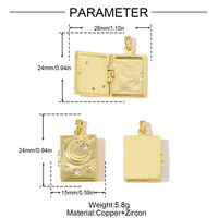 Pendentif Médaillon Photo Personnalisé en Émail Bleu et Blanc, Cadre Photo Vintage en Cuivre et Zircon, Formes Ovale et Carrée, Cadeau Fête des Mères