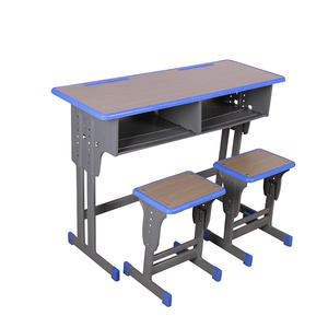 Bureaux doubles Chaises Fabricant direct Cours de tutorat Tables de formation Bureaux à hauteur réglable Écoles Métal moderne renforcé - Product Image 2