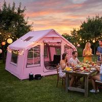 Tente de Glamping Gonflable Rose de Luxe Personnalisée OEM en Gros - Imperméable, Facile à Monter, Pliable, Portable, Fournisseur d'Usine pour l'Extérieur