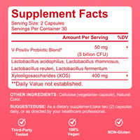 ODM OEM Capsules de poudre probiotique pour femmes 5 milliards de UFC Lactobacillus XOS Prébiotiques pour le soutien quotidien de la flore vaginale