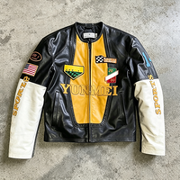 Fabricant de vestes en cuir bomber personnalisées de style streetwear, broderie, veste de motard en cuir PU pour hommes