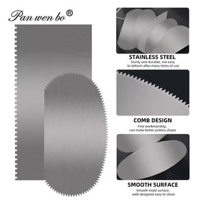 10 pièces en acier inoxydable dentelé Sculpture poterie modélisation Cutter modélisation Cutter grattoir céramique sculpture outils Kits - Product Image 2