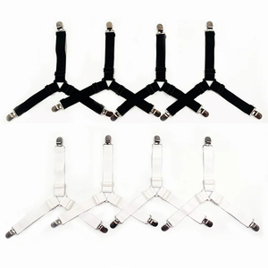 4pc Triangle <b>Quilt</b> Fixer Metal Clip Adjustable Elastic Sofa Cushion <b>Quilt</b> Bed Practical Non-slip Safety Sheet Straps - Product Image 1