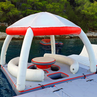 Plateforme flottante gonflable avec tente flottante, tente de radeau gonflable, tente aquatique pour station d'accueil personnalisée