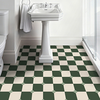 Décoration écologique pour la maison, carreaux de sol autocollants 3D en forme de carreaux de métro verts, autocollants adhésifs pour crédence de cuisine
