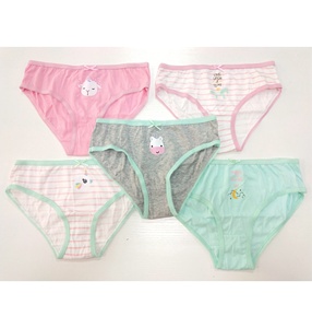 Lot de 5 culottes pour filles, culottes pour enfants, couleurs assorties, 100% coton, designs personnalisés/OEM avec audit BSCI - Product Image 1