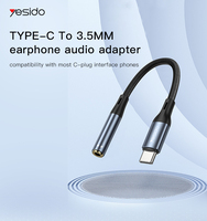Cable USB-C a Conector de Audio de 3.5 mm para Auriculares YAU38 Yesido, Adaptador de Nailon