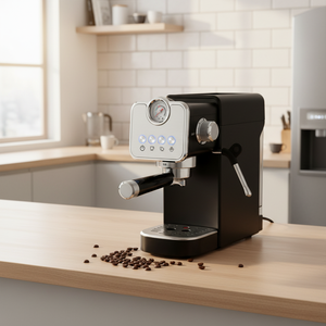 Machine à café expresso semi-automatique à boutons mécaniques avec manomètre, pour usage domestique, vente en gros, idéale comme cadeau - Product Image 2