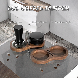ที่วางแทมเปอร์กาแฟไม้ ฐานวอลนัท กันลื่น อุปกรณ์เสริมสำหรับเอสเพรสโซ เหมาะสำหรับใช้ในบ้านและร้านกาแฟ - Product Image 2