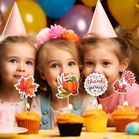 Ensemble de décorations pour cupcakes Joyeux Thanksgiving, pics décoratifs citrouille orange et dinde pour baby shower, fête de Thanksgiving et anniversaire