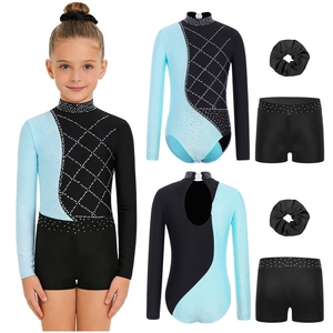 Traje de Danza Lírica de Alta Calidad para Niñas de 6 a 16 Años, Conjunto de Leotardo con Pantalones Cortos y Diadema para Gimnasia y Patinaje Artístico - Product Image 5