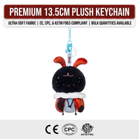 Porte-clés en peluche coccinelle 13,5 cm, style apaisant, certifié ASTM, doux et câlin, fabrication sur mesure