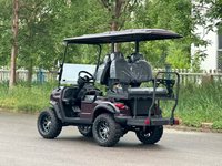 Voiturette de golf électrique tout-terrain noire 4 places, rehaussée, avec audio Bluetooth, certifiée CE, idéale pour les visites en villa et en montagne (ODM)
