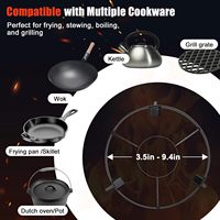 Équipement de cuisson au feu de camp, support de foyer extérieur, trépied de camping portable en fonte, trépied de cuisson pour le camping