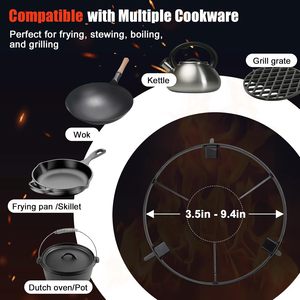 Équipement de cuisson au feu de camp, support de foyer extérieur, trépied de <span class=keywords><strong>camping</strong></span> portable en fonte, trépied de cuisson pour le <span class=keywords><strong>camping</strong></span> - Product Image 6