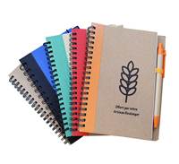 Bloc-notes autocollants écologiques en spirale, bloc-notes en papier kraft, mini carnet, bloc-notes personnalisés avec logo, bloc-notes avec stylo et notes autocollantes