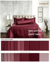 Parure de lit en coton uni, housse de couette 100% coton, drap de lit en coton uni, linge de lit en coton lisse pour un sommeil quotidien