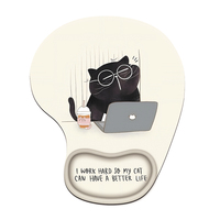 Usine personnalisée 1pc conception ergonomique Fine chat mignon personnalisé bricolage Gel repose-poignet soutien tapis de souris noir Silicone Gel en Stock