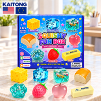 KAITONG Ensemble de 8 jouets squishy en boîte avec fromage, beurre, pain, fruits et patte de chat pour les boutiques de cadeaux, jouets à presser