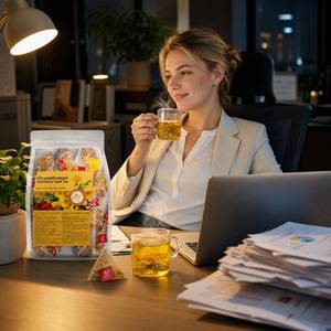 Bolsitas de Té Saludable con Mezcla de Crisantemo y Semilla de Cassia, para el Cuidado de los Ojos y Apoyo Hepático, Sin Cafeína, con Bayas de Goji y Madreselva - Product Image 5