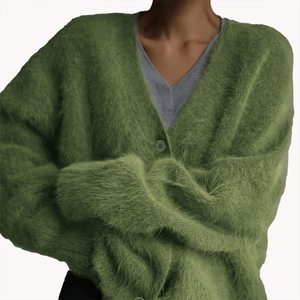 Pull en maille épaisse personnalisable de couleur unie pour femmes, style ample et mignon, pull en maille épaisse pour l'automne et l'hiver - Product Image 3