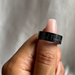 I Can Làm Tất Cả Mọi Thứ Khắc Trang Sức Không Xỉn Màu Chiều Rộng 8MM Nhẫn Thép Không Gỉ Mạ Vàng Nhẫn Phông Chữ Tùy Chỉnh Nam Nữ Hợp Thời Trang - Product Image 5