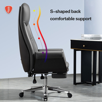 Chaise de bureau à dossier haut Chaise élévatrice confortable en cuir synthétique avec siège de patron pivotant Fashion Light Luxury Design
