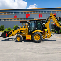 Pengiriman Gratis CE, EAC, ISO Mini Backhoe Loader Cina 4x4 Traktor Kompak Dengan Loader dan Backhoe Backhoe Loader