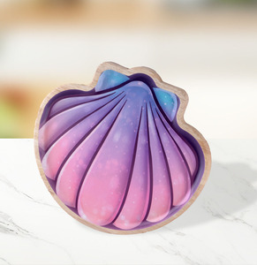 Nouveauté Assiette en bois de caoutchouc Fruits de l'océan Assiettes à dîner en bois massif Collations Desserts Plateaux de <span class=keywords><strong>service</strong></span> alimentaire - Product Image 3