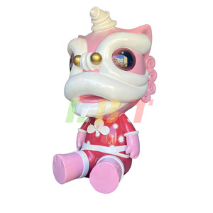 Escultura de León de Dibujos Animados de Acero Inoxidable, Decoración Personalizada para el Año Nuevo Chino, para Montar en el Suelo en Exteriores - Product Image 5
