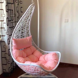 Sillón Colgante Tipo Cesta, Columpio de Hierro, <span class=keywords><strong>Cuna</strong></span> para Adultos, Diseño de Nido de Pájaro, Mueble de Interior/Exterior para Balcón, Mueble Metálico con Diseño Pastoral y Cojín - Product Image 2