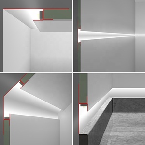 Perfil Arquitectónico para Techos, Iluminación de Borde de Pared, <span class=keywords><strong>Esquina</strong></span> Empotrada, <span class=keywords><strong>LED</strong></span> de Aluminio, Nuevo Aluminio 6063, Aleación - Product Image 6