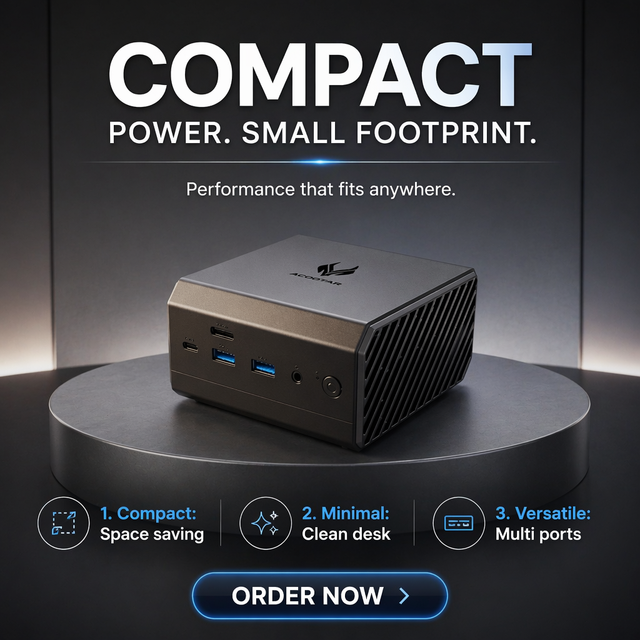 HK AI9 New Mini PC AMD Ryzen AI 9 HX 370 4GB/8GB DDR5 32GB/1TB SSD 5G WiFi Windows 11 for Business 2-Year Warranty