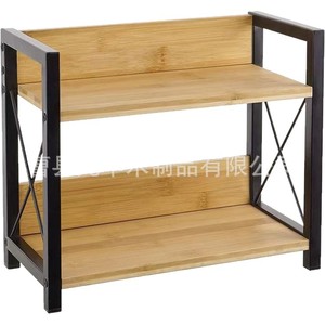 Wooden Storage Rack 2 Tier <b>Standing</b> Multipurpose Kitchen Countertop Organizer Modern Minimalist Design - Product Image 5