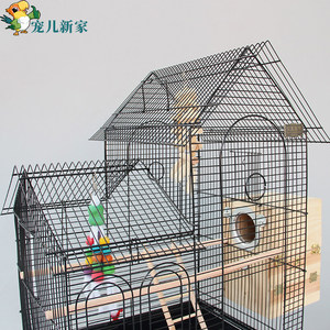 Volière de Luxe à Double Toit de Style Européen en Métal pour Perroquets, Grandes Volières d'Élevage pour Cockatiels, Perruches et Agapornis - Product Image 5