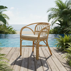 Fauteuil de loisirs en rotin moderne Dolvio, design tressé à la main, confortable et élégant, pour chambre, salon, appartement, hôtel, durable - Product Image 1