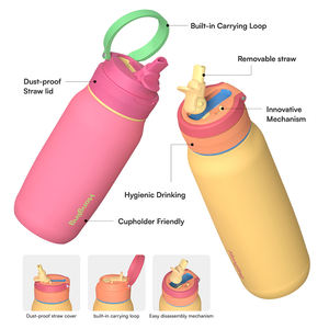 Bouteille d'eau urbaine Hong Ling : 22 oz, avec paille amovible, personnalisez votre look é<span class=keywords><strong>l</strong></span>égant, et est 100 % sans BPA pour votre sécurité - Product Image 3