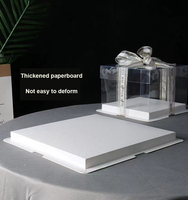 Boîte d'emballage de gâteau en gros, taille personnalisée, boîte à gâteau transparente de 6 pouces, cadeau de fête d'anniversaire de mariage, boîtes à gâteaux transparentes en plastique pour animaux de compagnie