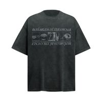 T-shirt en jersey 260g de haute qualité, personnalisé, style rétro délavé, coupe ample, manches courtes, col rond, anti-boulochage, respirant