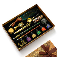 Kit de perles de cire pour sceau d'encre, stylo et sceau de cire rétro, calligraphie, sceau, boîte-cadeau, nouveau