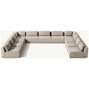 Ngoài trời Patio đồ nội thất bọc đệm phong cách rắn gỗ tếch sang trọng <span class=keywords><strong>sofa</strong></span> cắt - Product Image 4